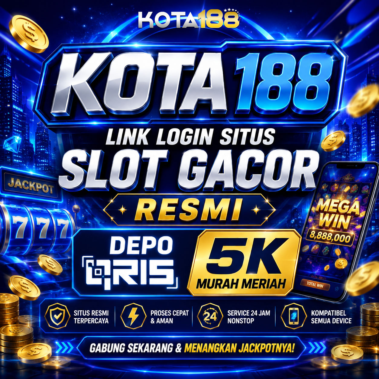 KOTA188 | Link Login Situs Slot Gacor Resmi Depo QRIS 5K Murah Meriah